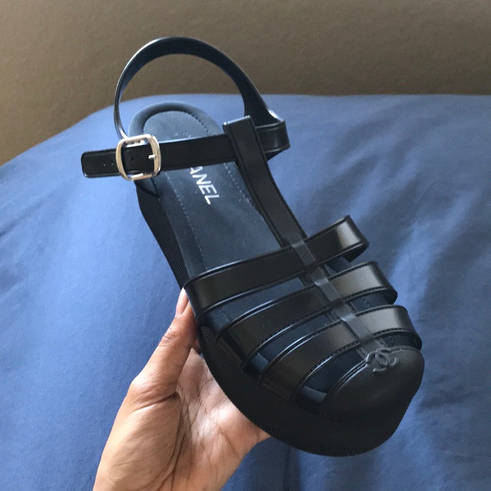 Chanel Black Platforms
